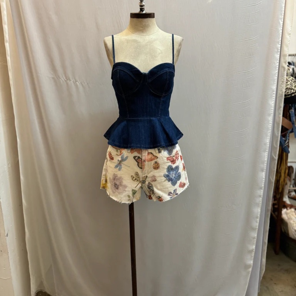 NWT Denim Corset Top